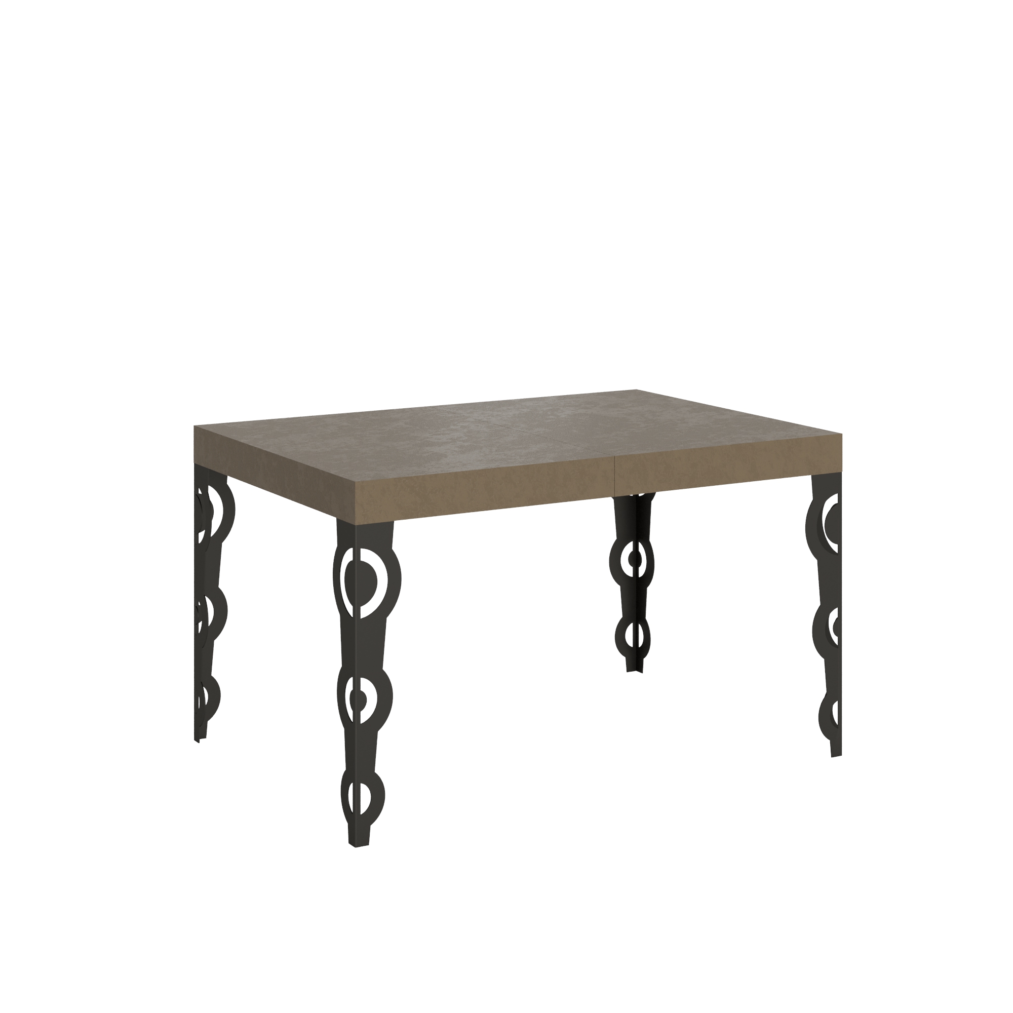 Mesa extensible Karamay 140/224x80cm gris paloma con patas antracita - Itamoby