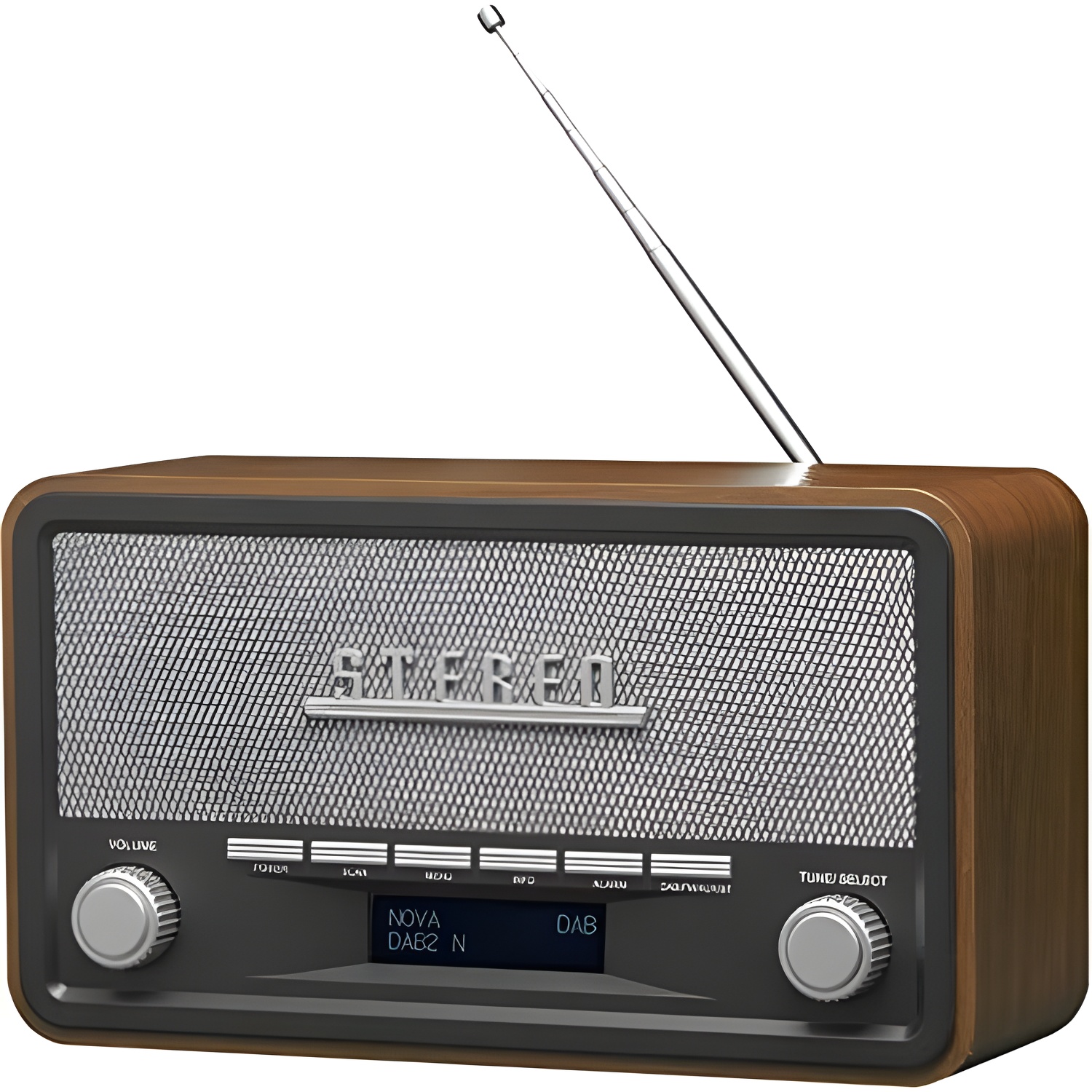 Denver DAB-18 - Radio Analógica y Digital, Dab+,FM. Altavoces 4 W. Pantalla LCD. Negro, Madera