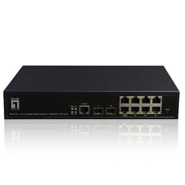 LevelOne GEP-1061 switch Gestionado L2 Gigabit Ethernet (10/100/1000) Energía sobre Ethernet (PoE) Negro