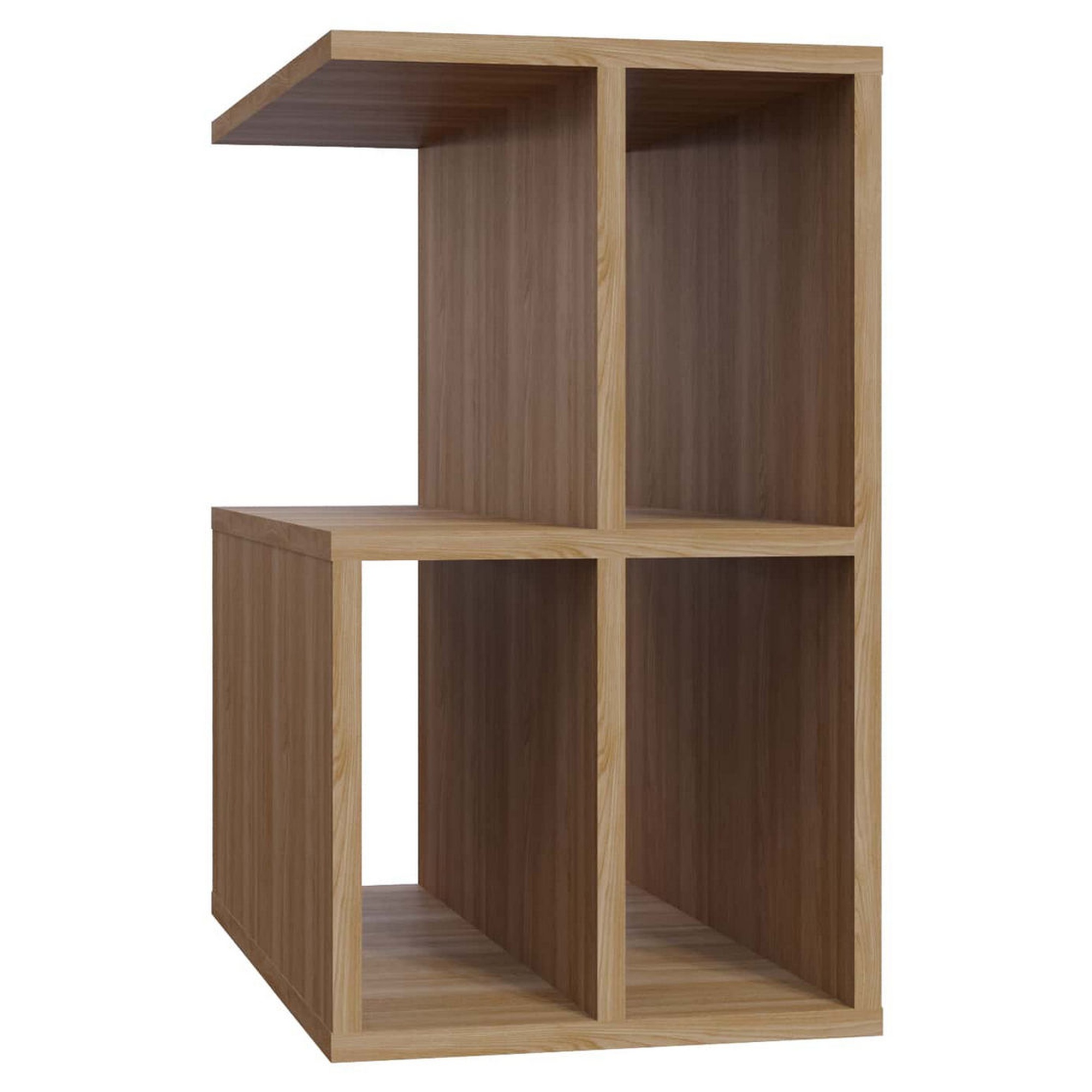 Mesa auxiliar WELLHOME, 100% Tablero de aglomerado rechapado en melamina, Color Roble