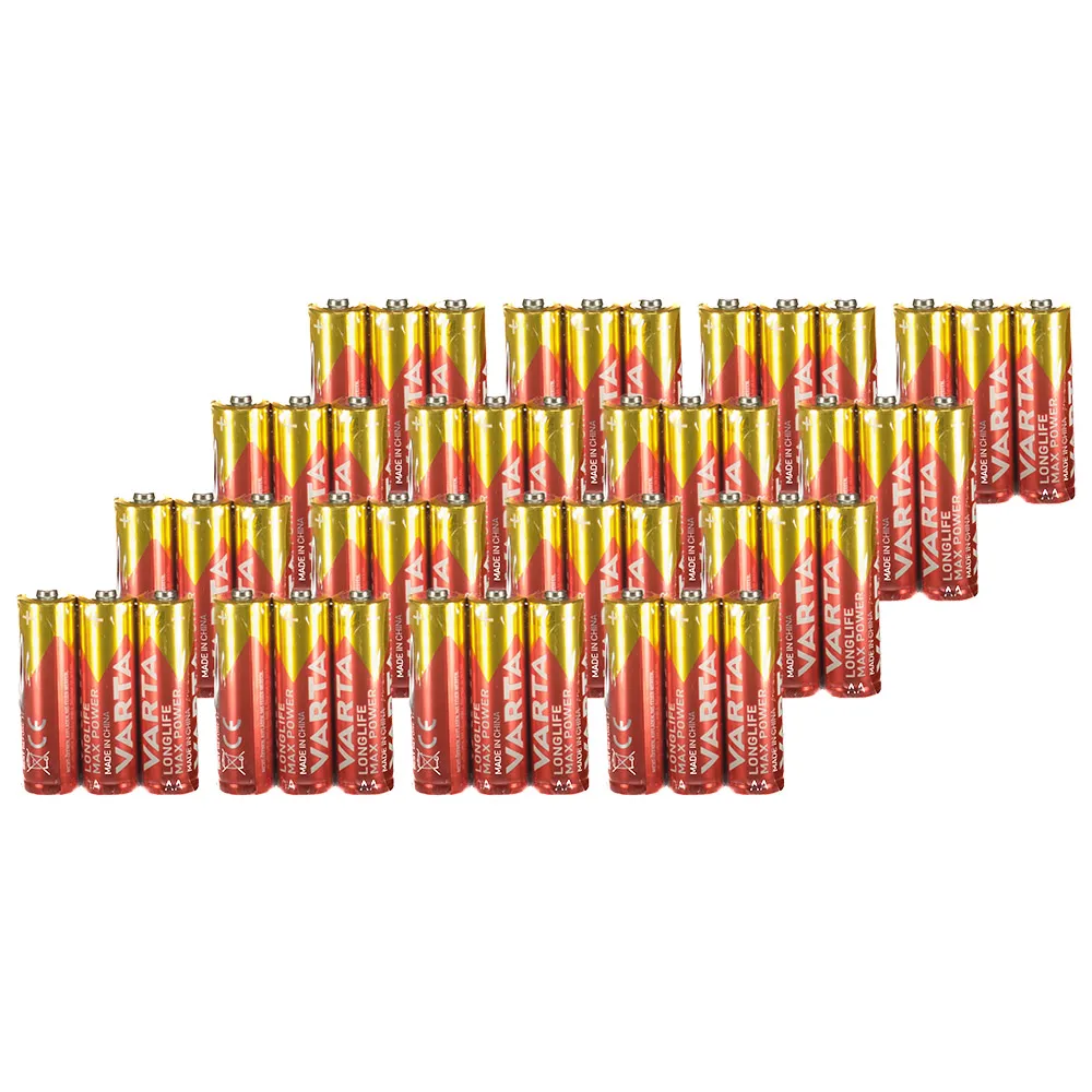 Pack 48 Pilas AA Varta Long Life Max Power LR6 1,5V – Energía Duradera para Uso Diario