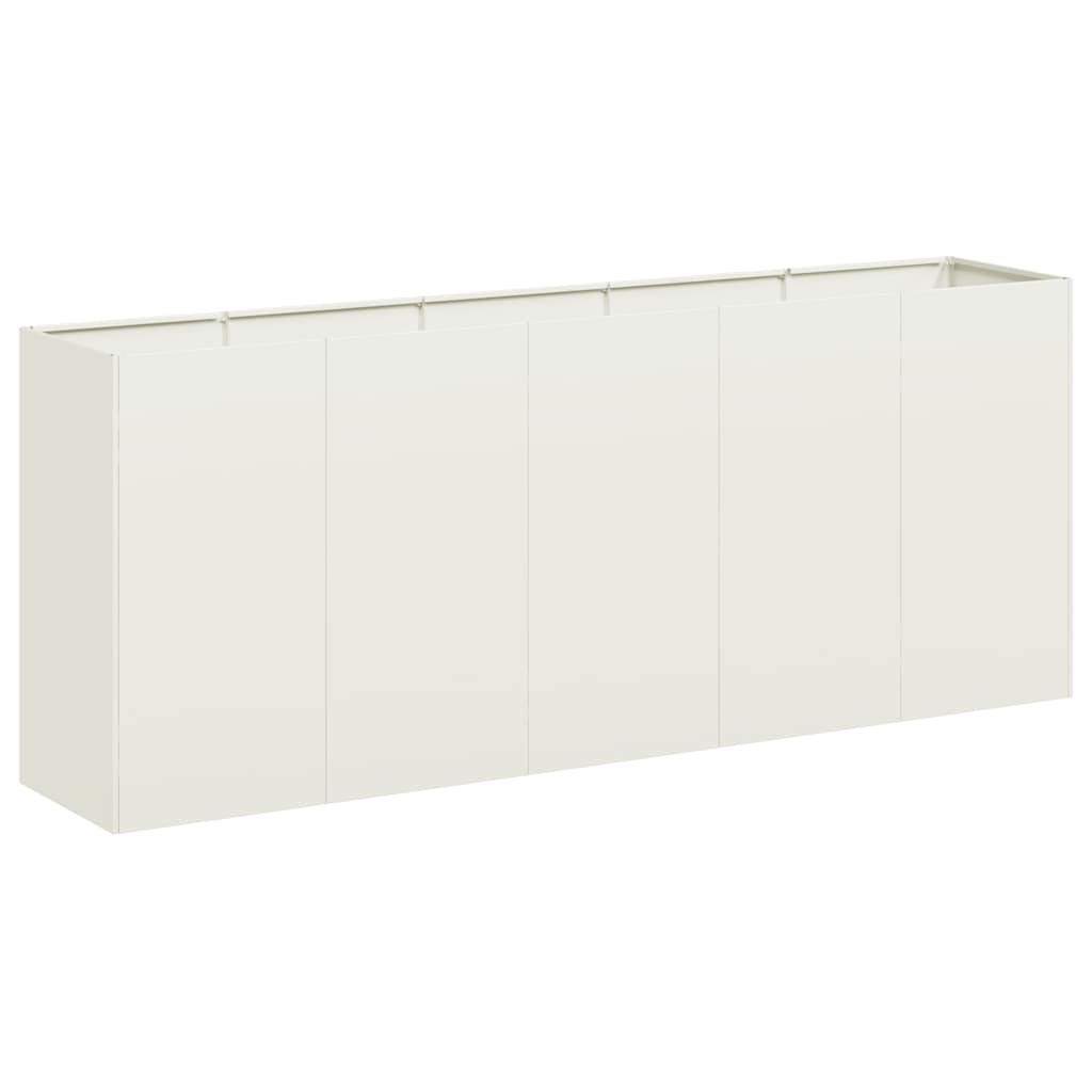vidaXL Jardinera de acero laminado en frío blanco 200x40x80 cm