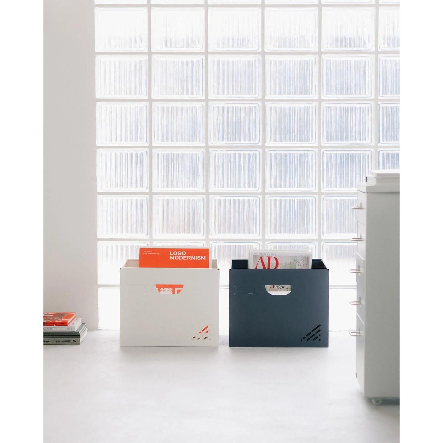 ORION91 Caja Metálica Plegable en Metal Almacenaje Color Blanco Polar (32 x 33 x 30 cm) Organizador Oficina Taller Almacén - SpazioLuzio