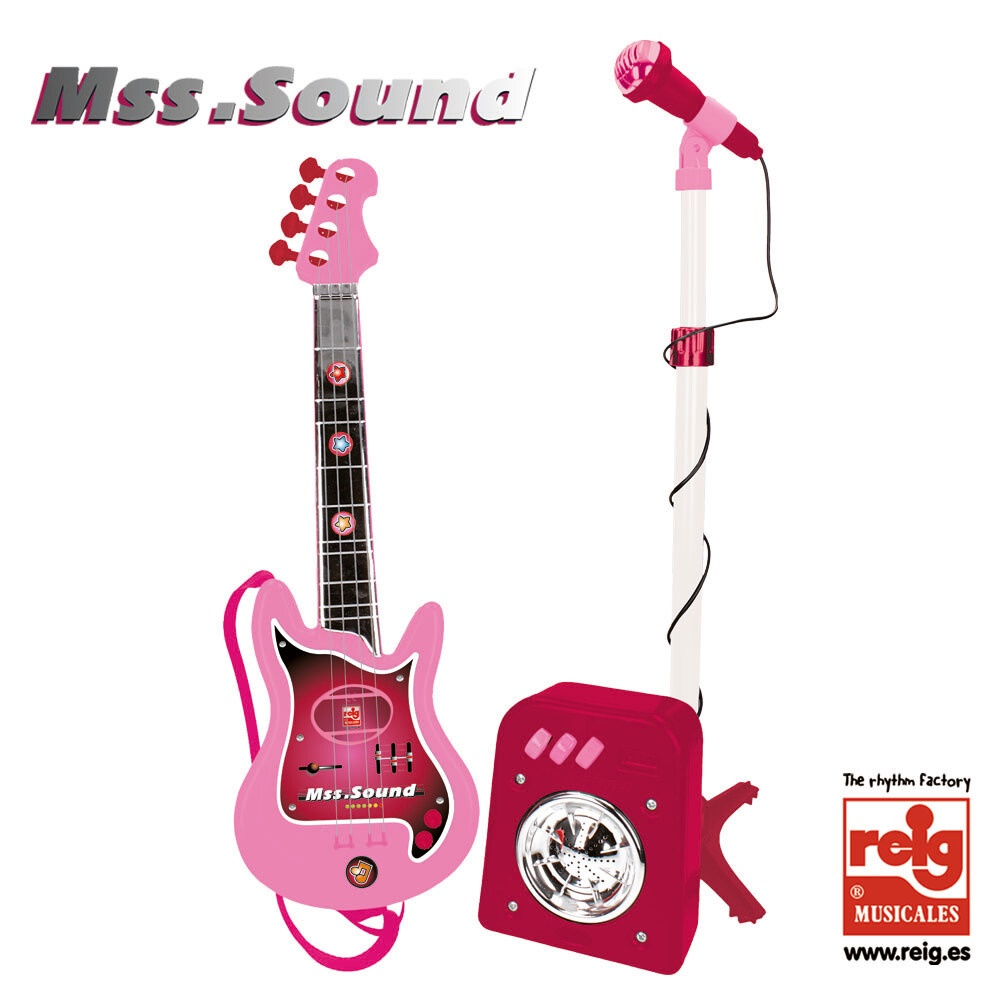Conjunto Guitarra Micrófono y Bafle Flash Rosa (Reig 8441)