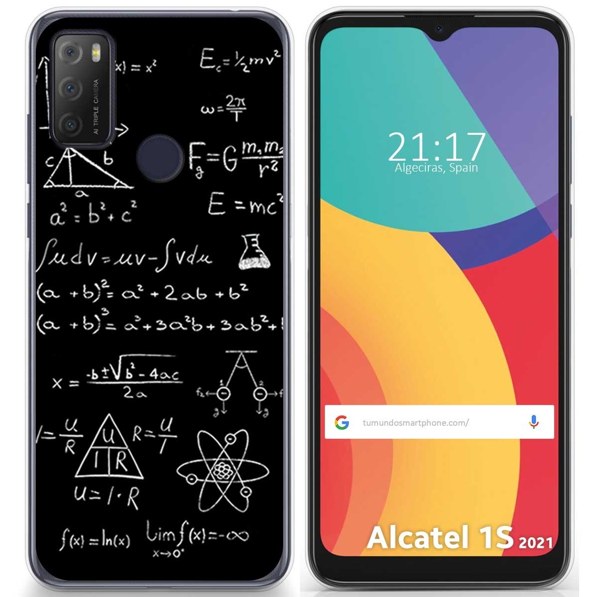 Tumundosmartphone Funda Gel Tpu para Alcatel 1S 2021 / 3L 2021 diseño Formulas Dibujos