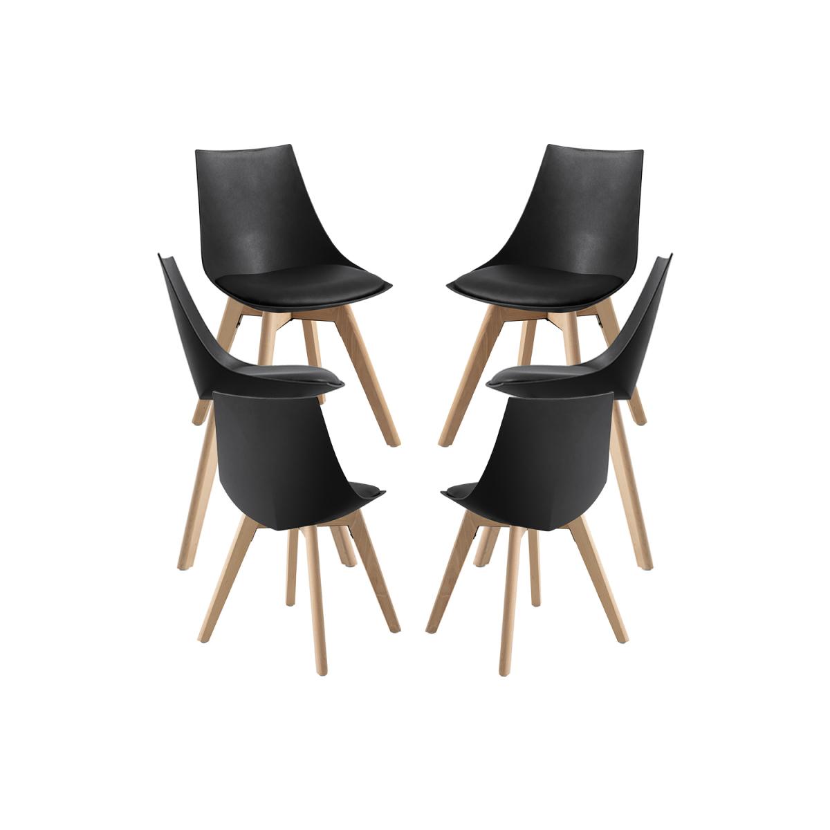 Regalos Miguel - Packs Sillas Comedor - Pack 6 Sillas Blok - Negro