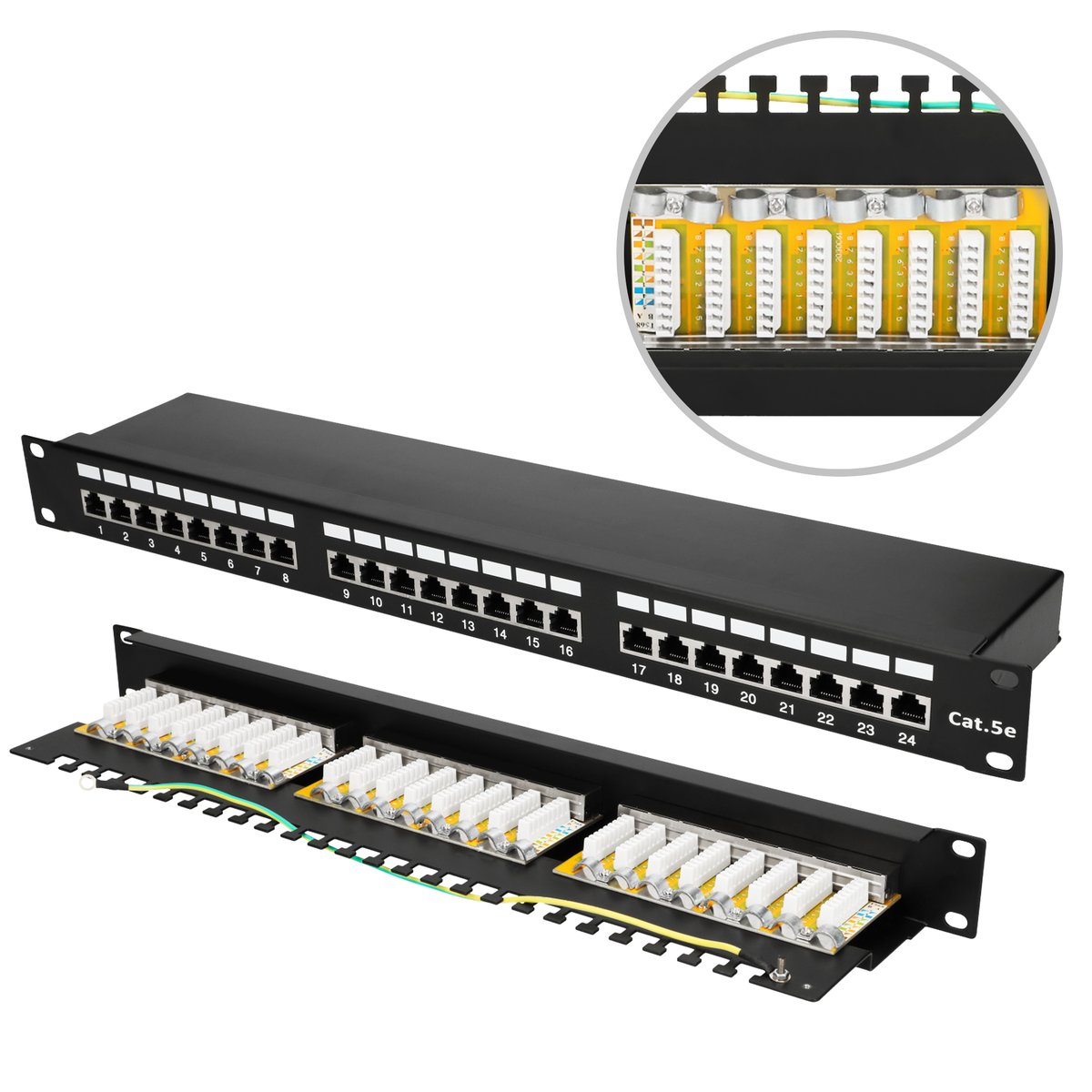 Extralink cat5e stp v2 patchpanel 24 puertos