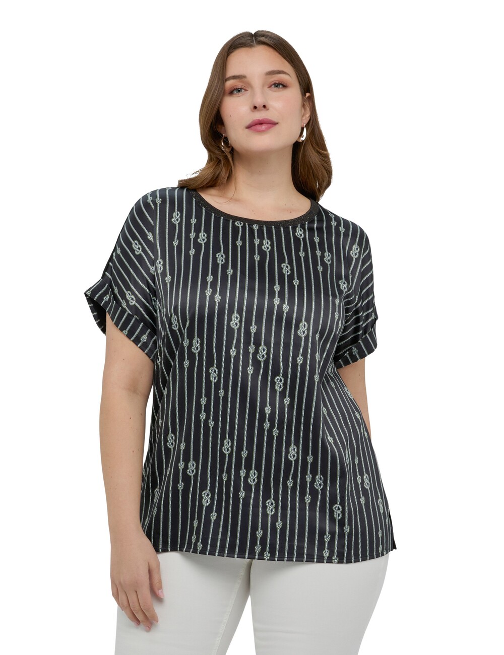 Fiorella Rubino - Camiseta bimaterial fantasía nudos