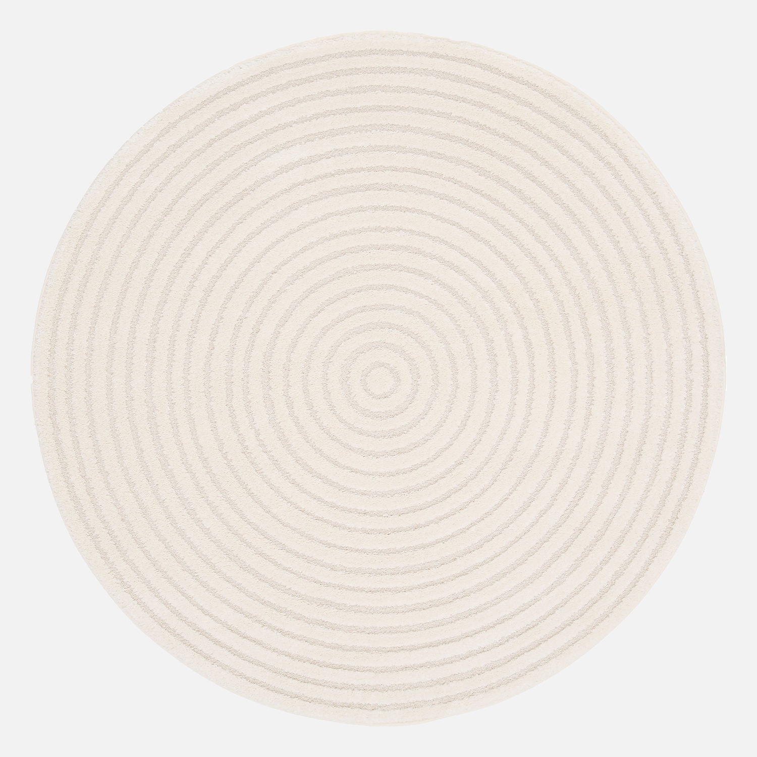 sweeek - Alfombra interior redonda con relieve en color crema  , Blair , 159x160x1