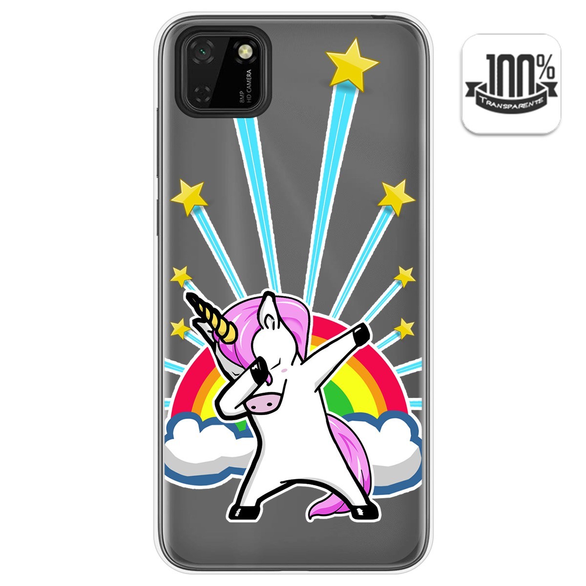 Tumundosmartphone Funda Gel Transparente para Huawei Y5p diseño Unicornio Dibujos