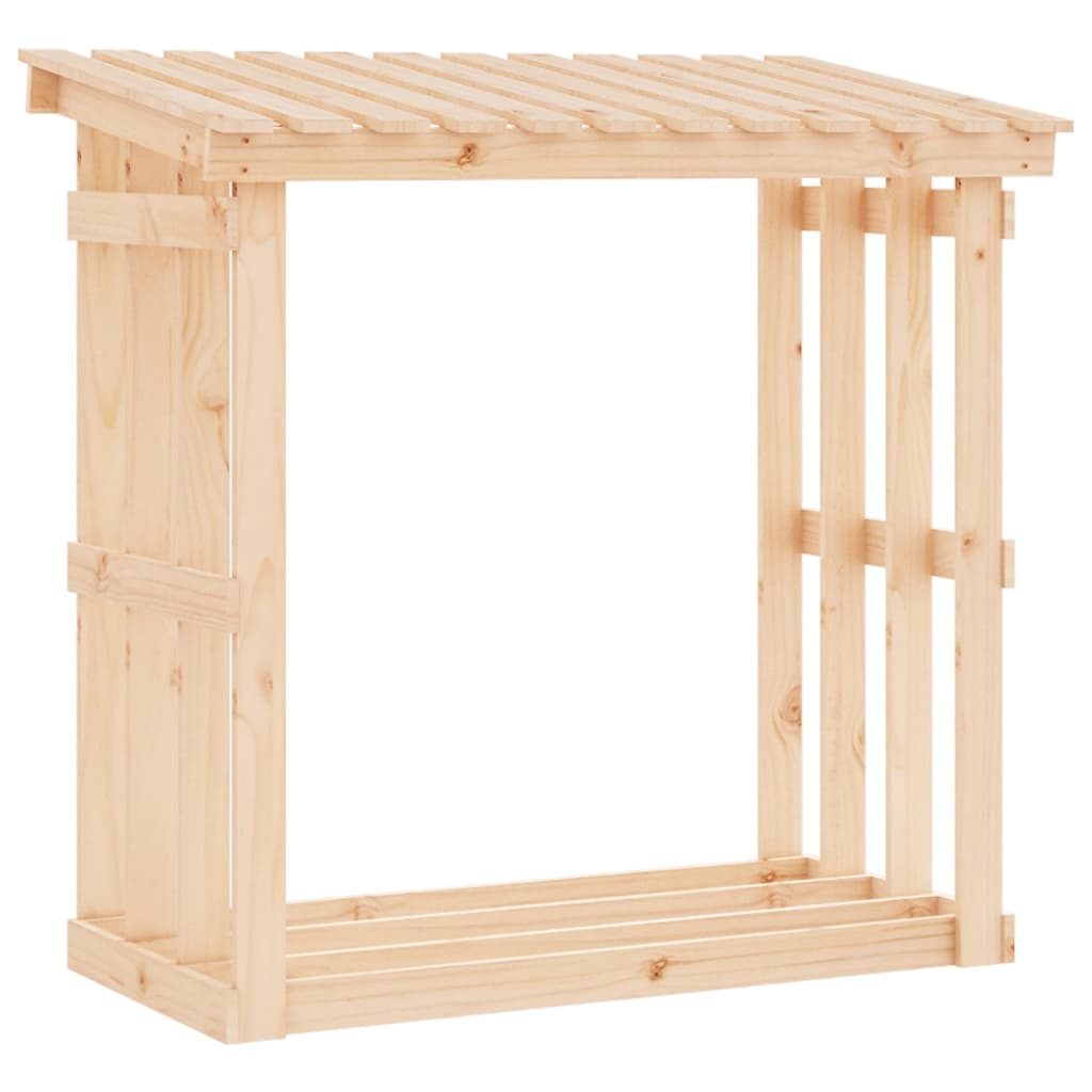vidaXL Leñero de madera maciza de pino 108x64,5x109 cm