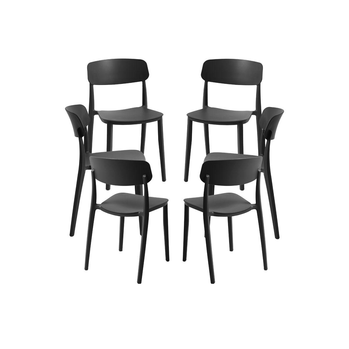 Regalos Miguel - Packs Sillas Jardín - Pack 6 Sillas Bri - Negro