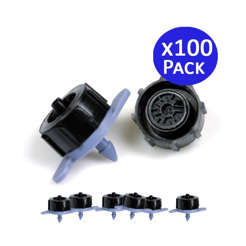 SUINGA Pack 100 Gotero Riego Turbulento Desmontable | 16 Litros | Riego Preciso | Fácil Instalación | Alta Durabilidad | Uso Jardín