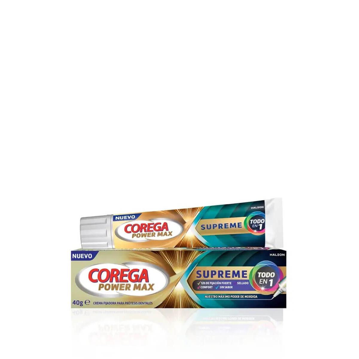 Corega power max supreme crema fijadora todo en 1 40 gr