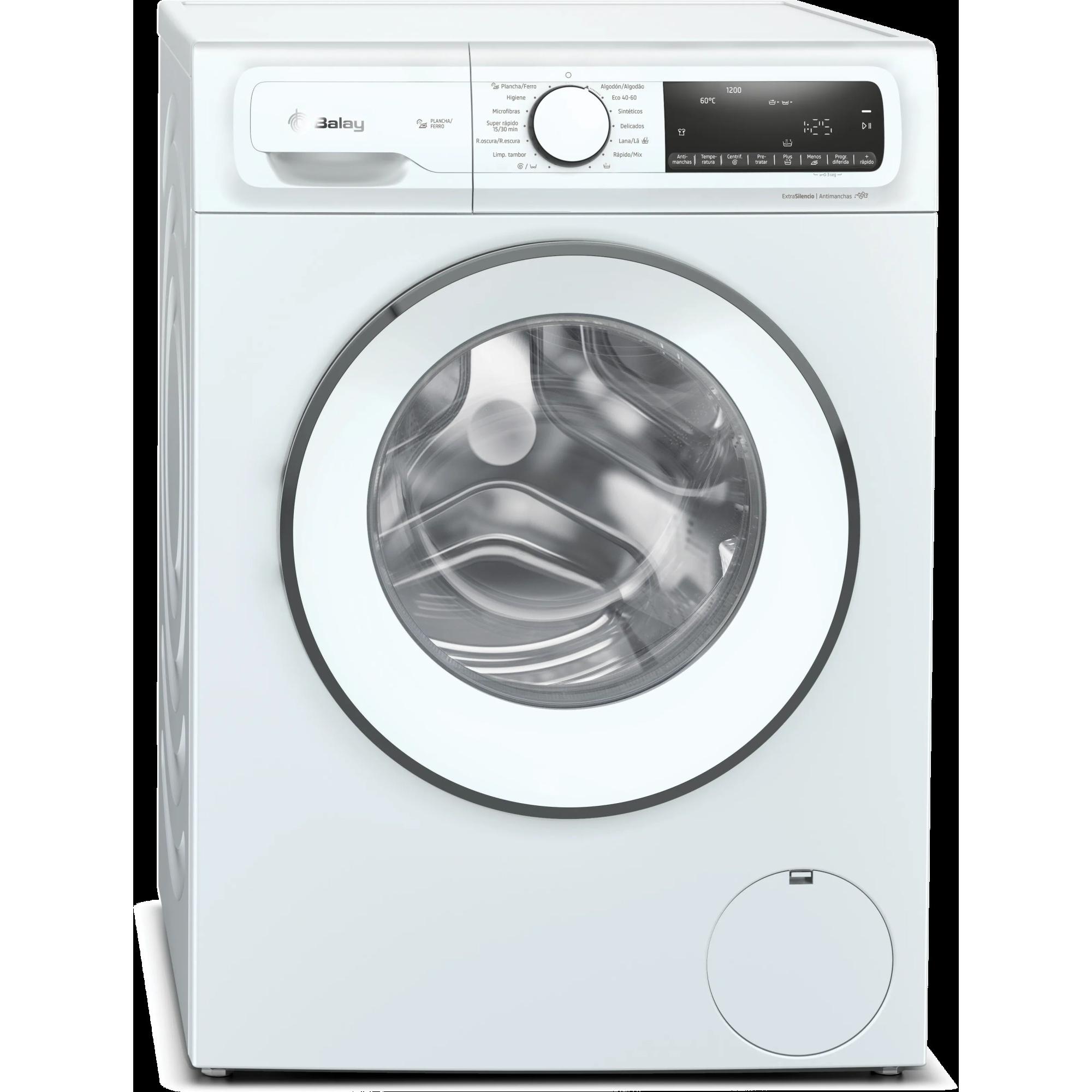 Lavadora BALAY 3TS390B de 9Kg Clase A y 1200Rpm  | Blanco, con Programa Plancha, Motor Inverter