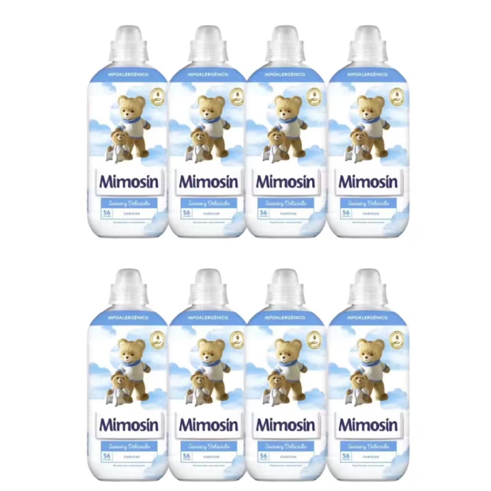 PACK de 8 - Mimosín suavizante concentrado extra fragancia Azul Vital fresh 8 botellas de 56 dosis- Mimosín suavizante concentrado hipoalergénico Suave y Delicado Caricias- Concentrado Sueño de Jazmin
