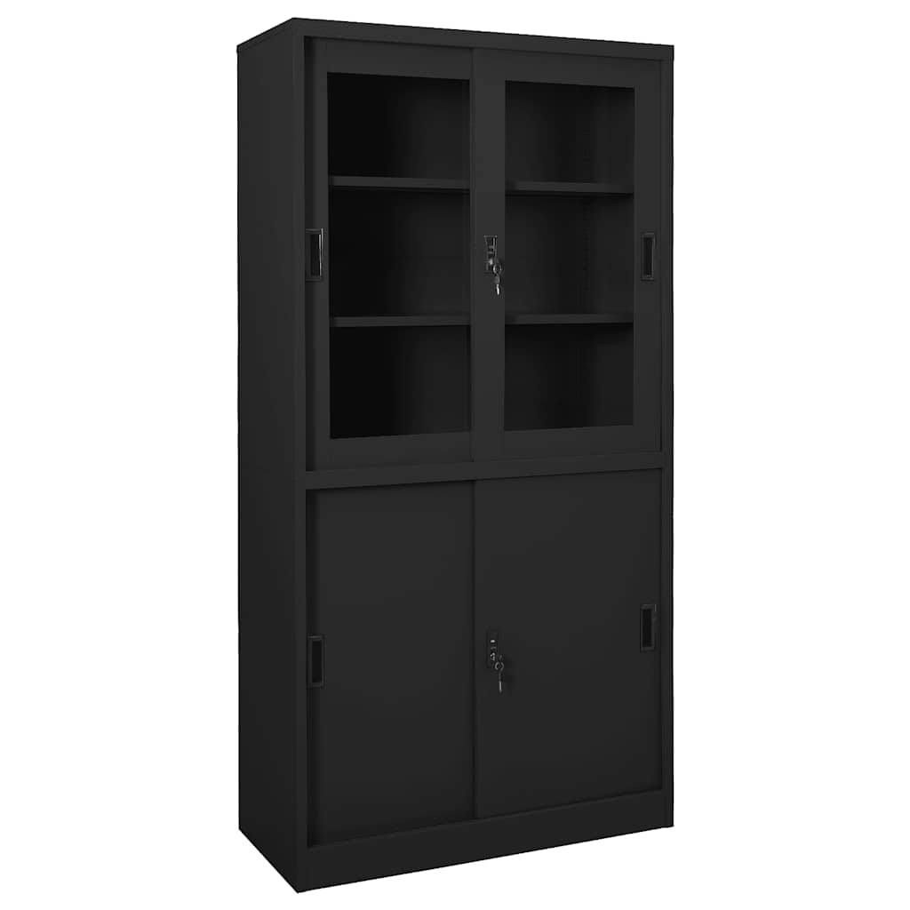 vidaXL Armario de oficina puerta corredera acero 90x40x180 cm