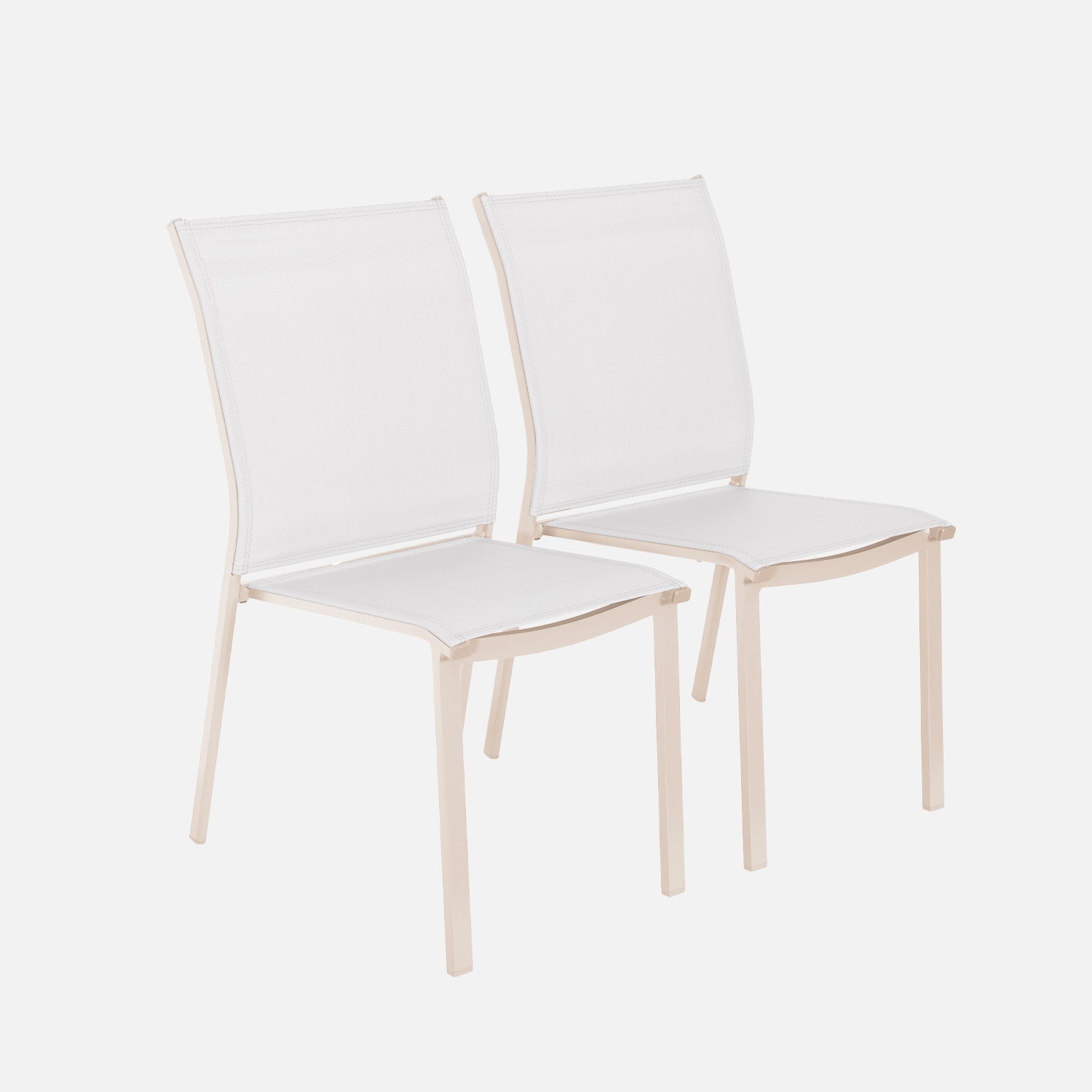 sweeek - Silla de jardín apilable de aluminio y textilene, set de 2 , Buffalo , 64x45x89