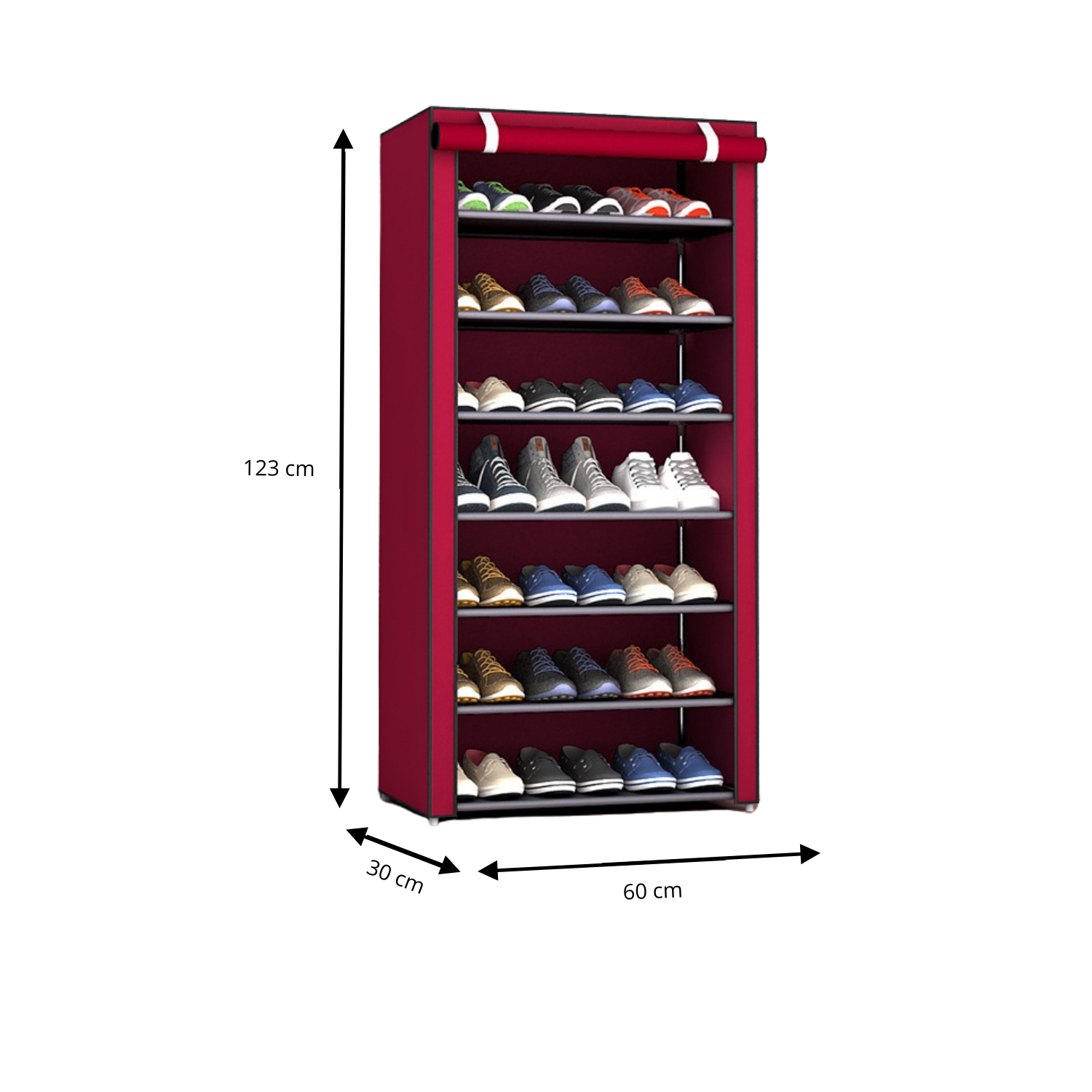 LUTODY - Zapatero, Organizador de Zapatos, Multinivel, Armario de zapatos, Textil de tela, Tubo de metal plegable, Zapatero Vertical, Compacto, Portátil para Entrada, Recibidor, Sala de Estar, Ligero, Resistente, Ahorra espacio