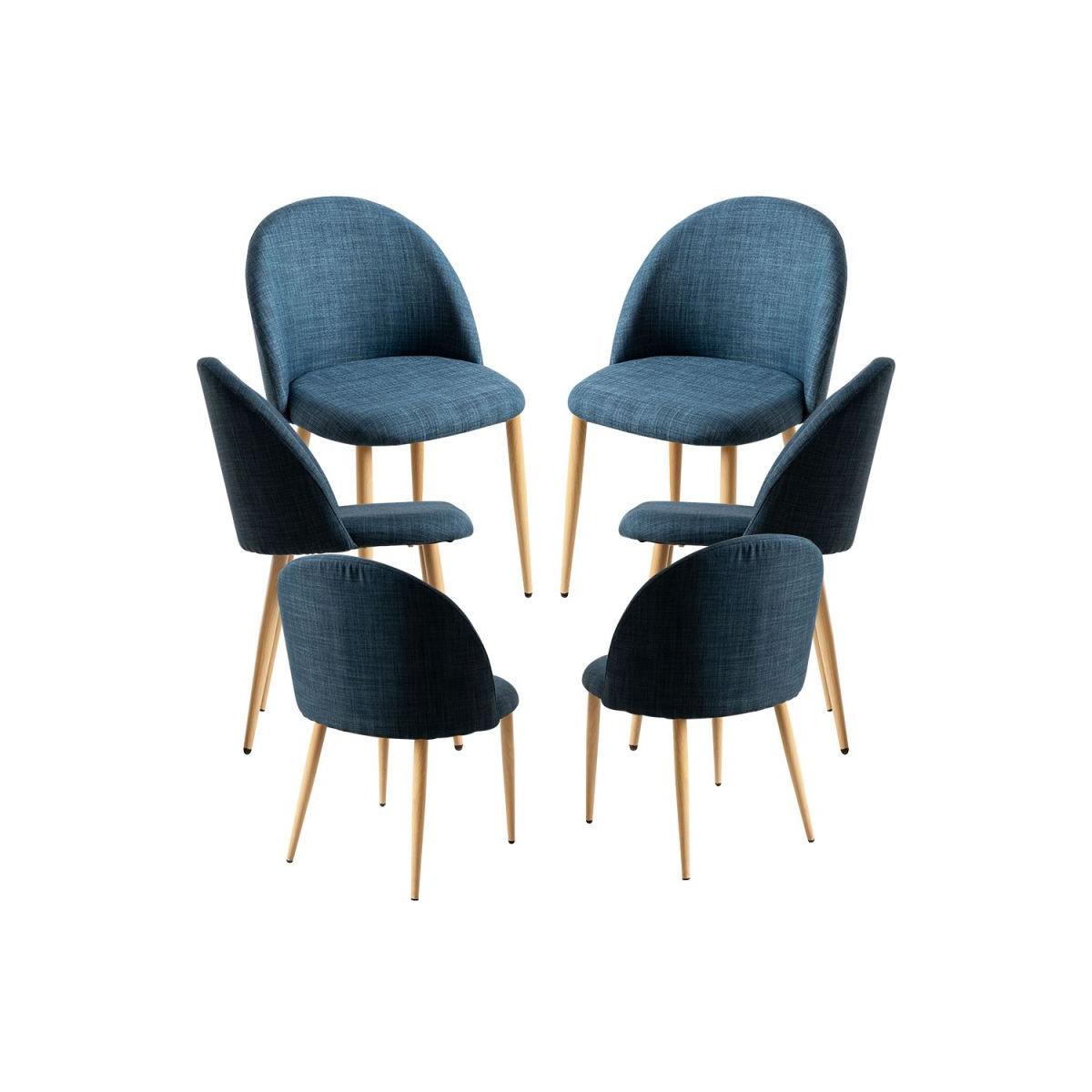Regalos Miguel - Packs Sillas Comedor - Pack 6 Sillas Vint Tela - Azul marino