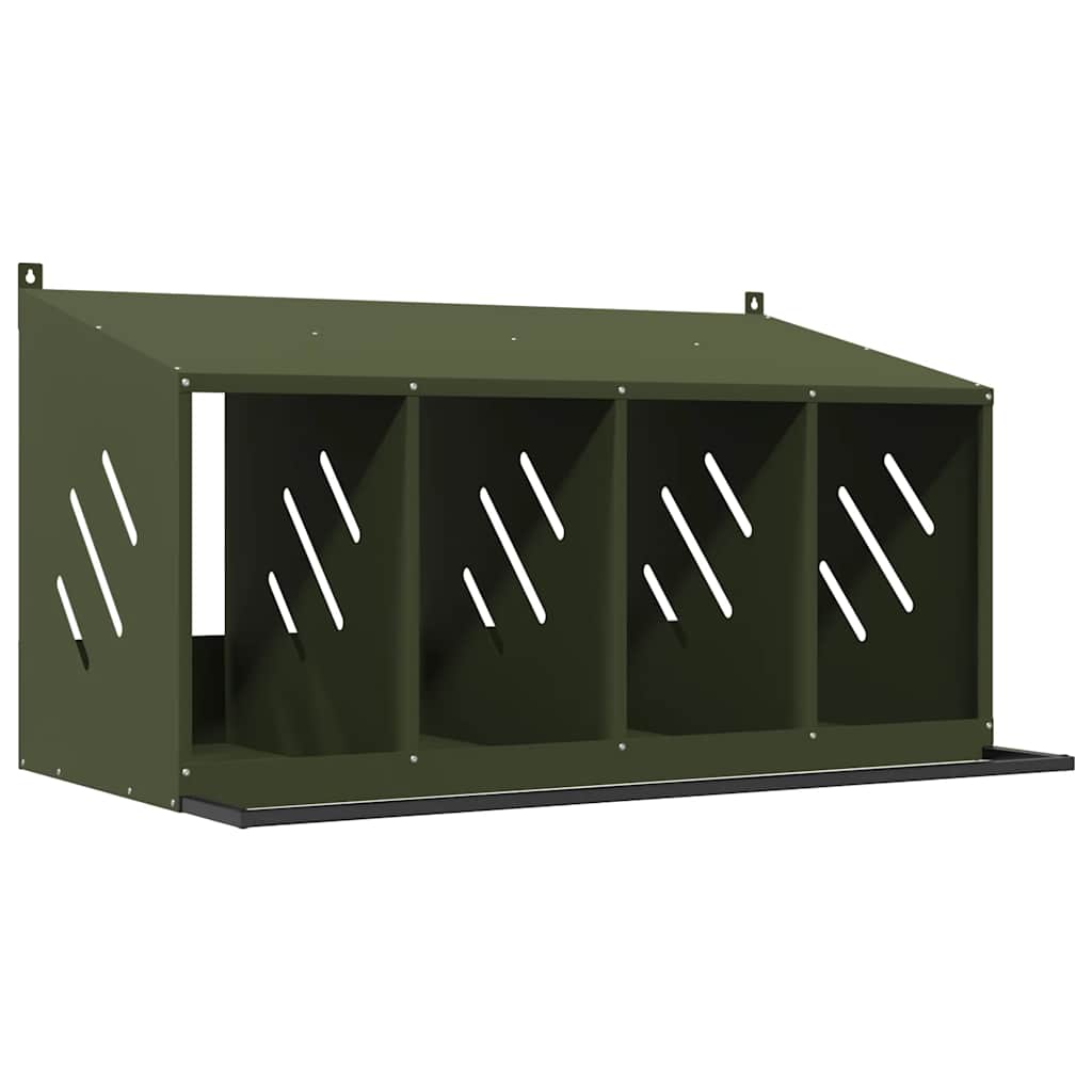vidaXL Nido para gallinas con 4 compartimentos de metal