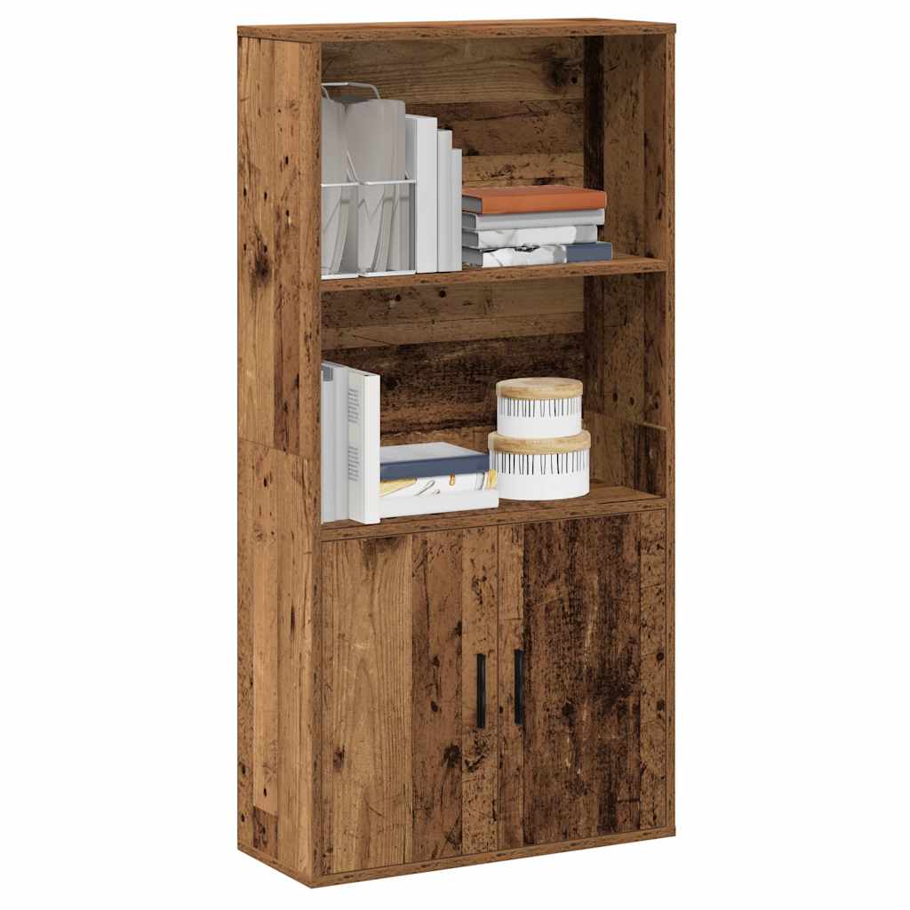 vidaXL Estantería de madera de ingeniería 60x24x120 cm en color Roble Sonoma/Negro/Madera antigua y más | almacenamiento funcional diseño moderno para baño dormitorio sala