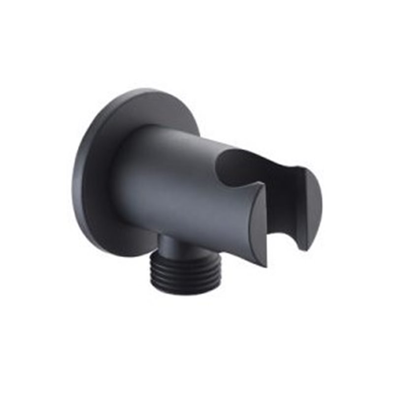 Imex SFD002/NG soporte de ducha con salida de flexo y base circular en latón negro