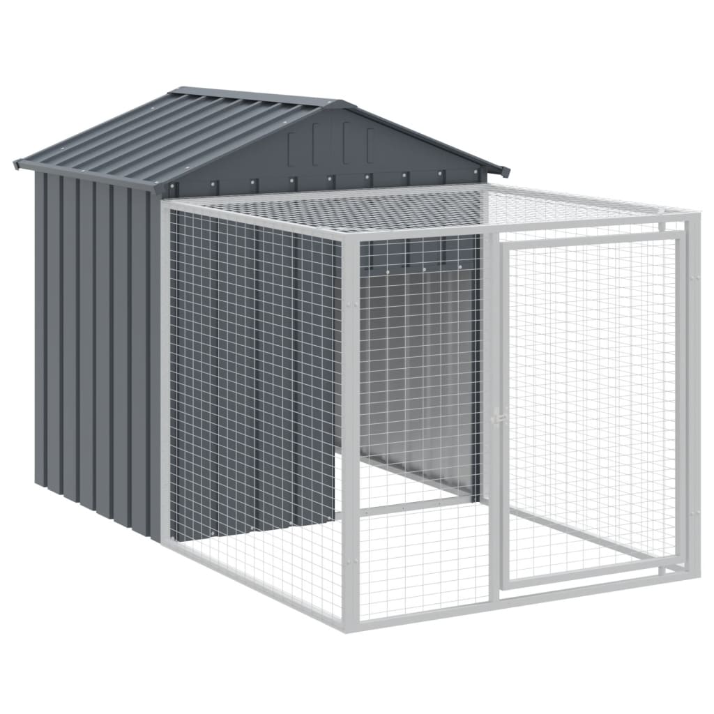 vidaXL Gallinero con Corral Jaula de Gallinas Acero Galvanizado Color Gris claro,  Antracita, y mas