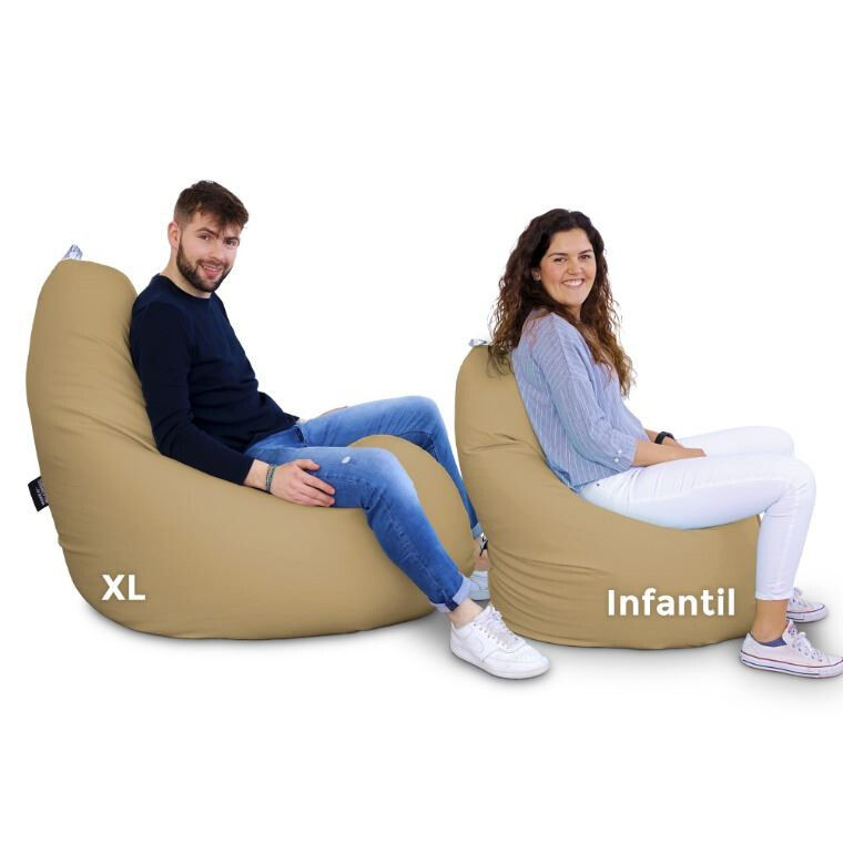 Puff Pera Relax Polipiel Beige HAPPERS - Cómodo, ligero y resistente. Make it Happers®