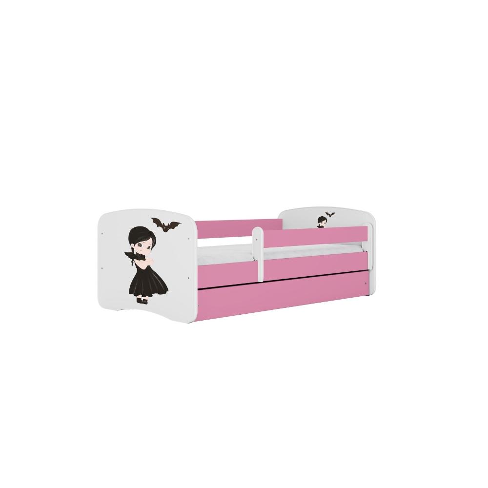 Cama 160 x 80 cm Kocot Kids com gaveta e colchão BabyDreams Wednesday Pink