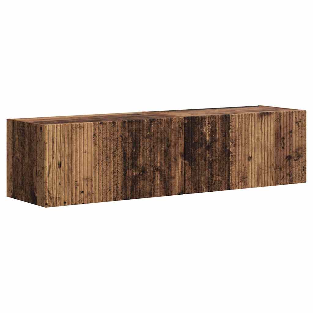 vidaXL Mueble de TV Montado en la Pared 2 uds. Madera de ingeniería Multicolor