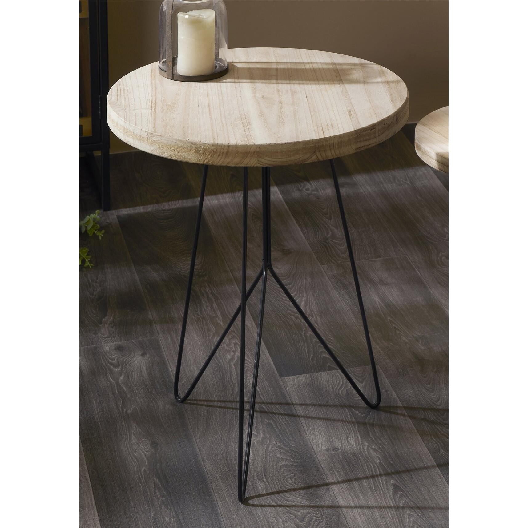Mesa redonda madera nat. c/patas negras 66 cms. 55dx66 cms. El mejor complemento para tu hogar lo encontrarás aquí.