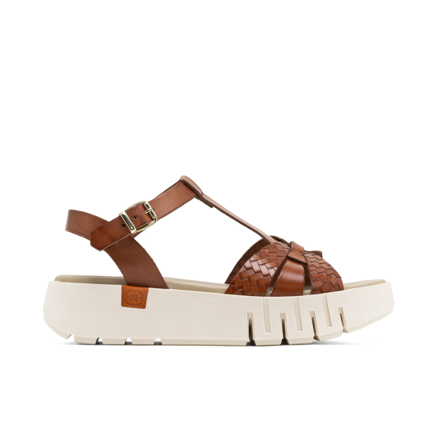 Sandalia de Cuña de Piel Marrón con Plataforma de 4.5 cm y Hebilla Ajustable - Comodidad y Estilo Artesanal Español, Tallas 36 a 41 - Plantilla Acolchada y Suela Antideslizante para Mayor Estabilidad