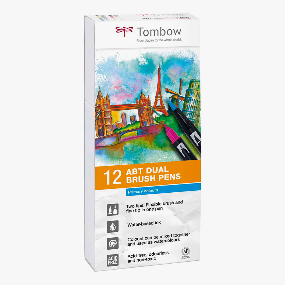 Lettering Set Rotuladores Primarios 12 ud Tombow