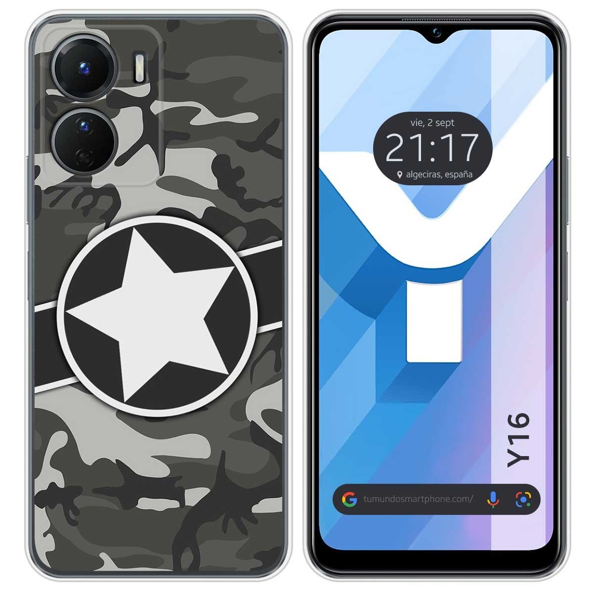 Funda Silicona para Vivo Y16 diseño Camuflaje 02 Dibujos