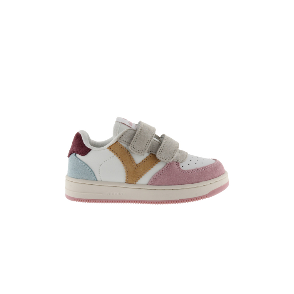 Victoria Tiempo Zapatillas de efecto piel con piezas multicolor de serraje y tiras adherentes 1124116