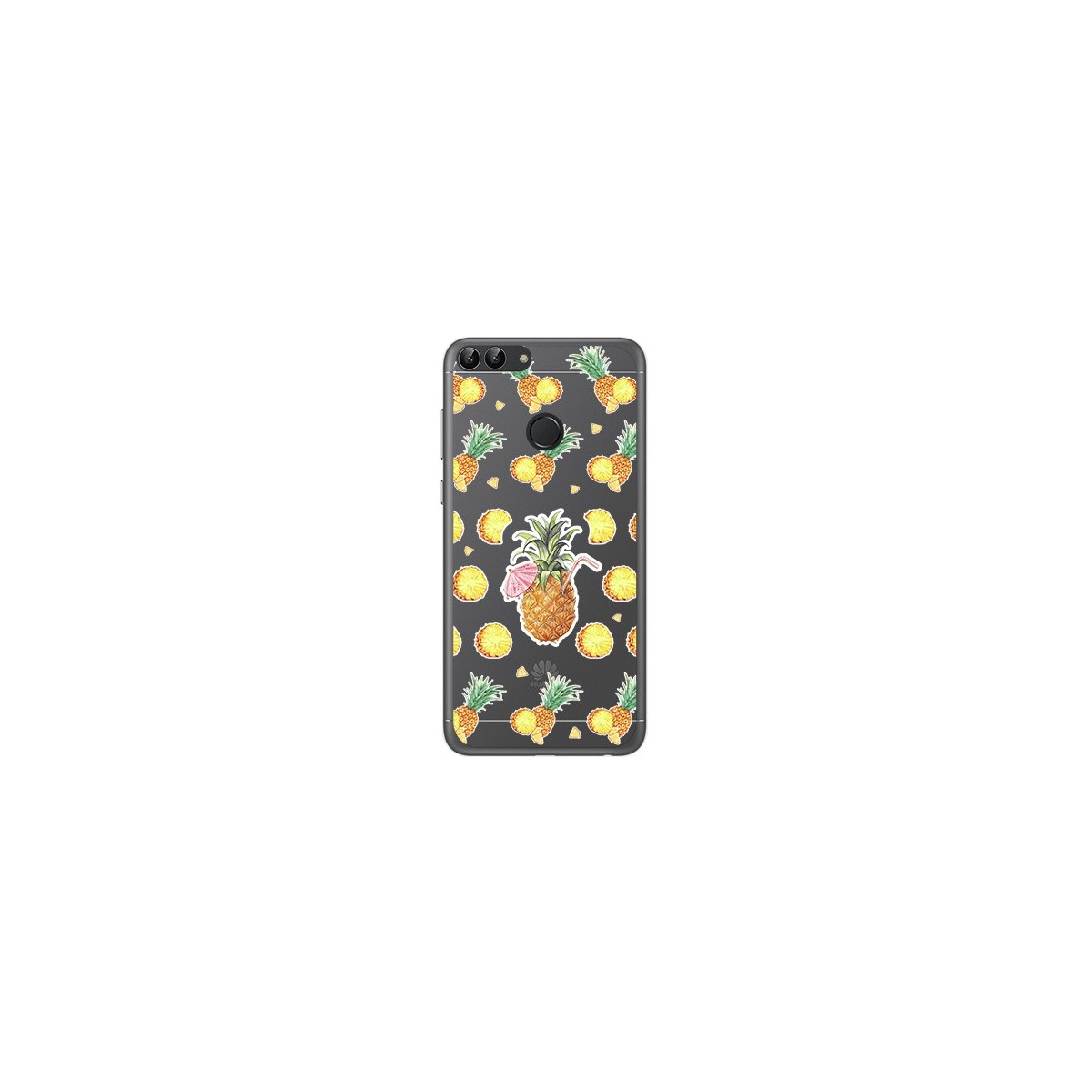 Tumundosmartphone Funda Gel Transparente para Huawei P Smart Diseño Piña Dibujos