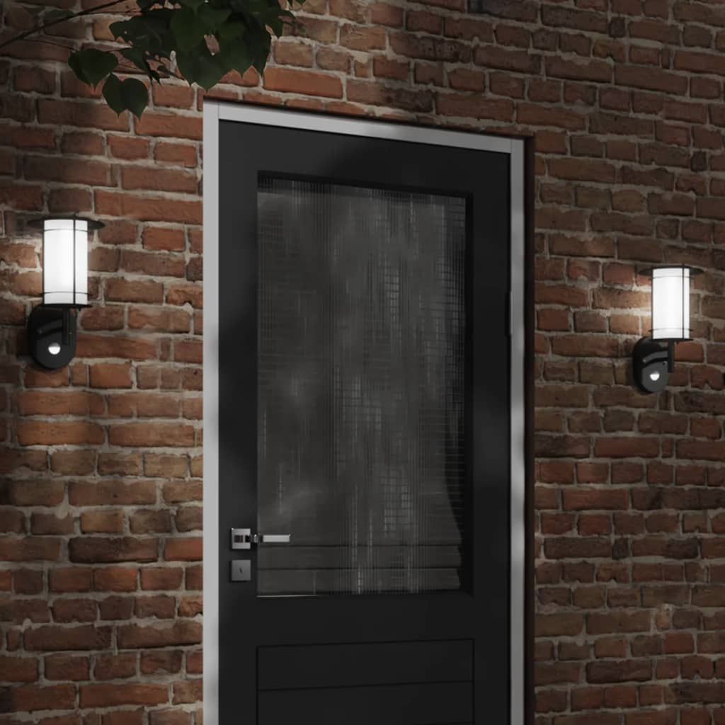 vidaXL Apliques de exterior 2 unidades acero inoxidable Color Negro,  Negro, y mas