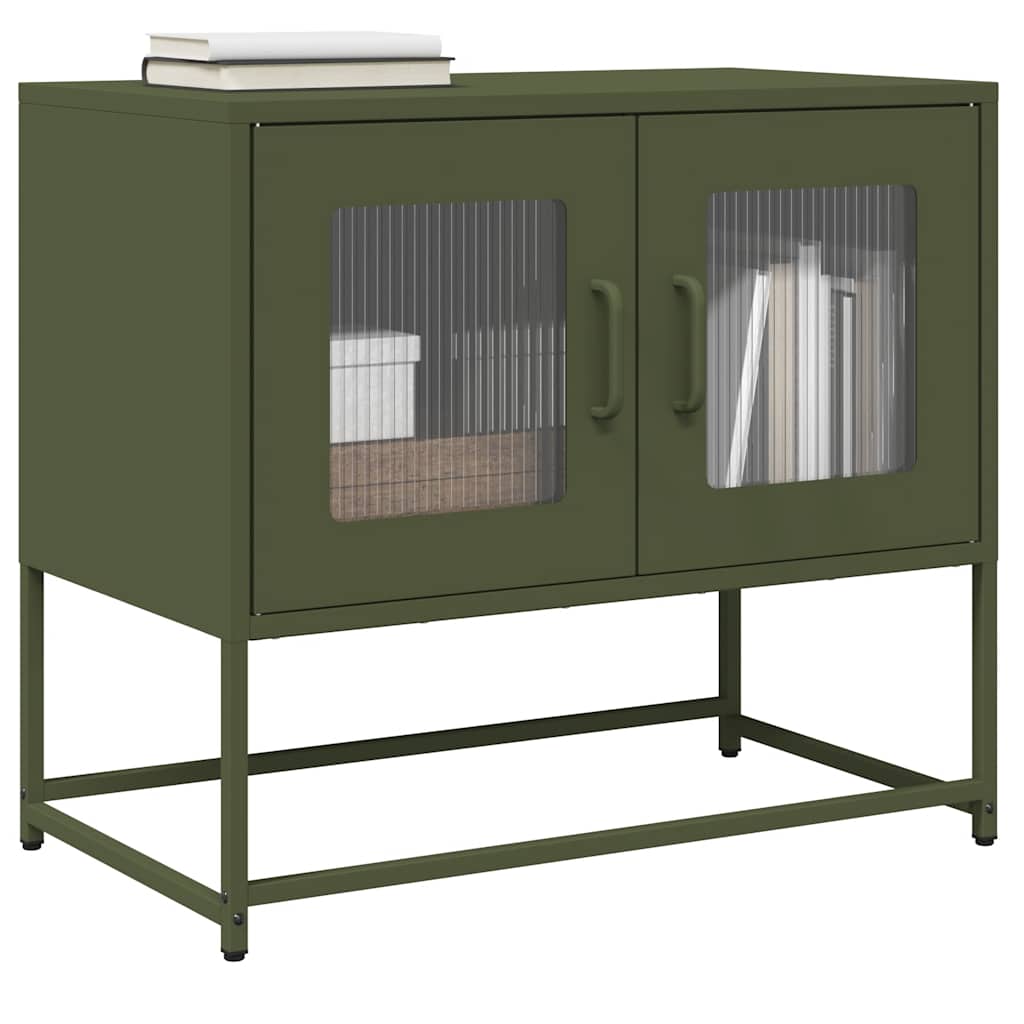 vidaXL Mueble para TV acero laminado en frío 68x39x60,5 cm en color Rosa/Verde oliva/Antracita y más | almacenamiento funcional diseño moderno para baño dormitorio sala