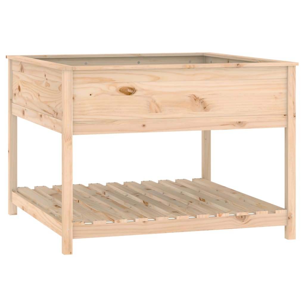 vidaXL Jardinera de estante madera maciza pino 111,5x111,5x81cm Color Natural,  Blanco,  Gris y mas