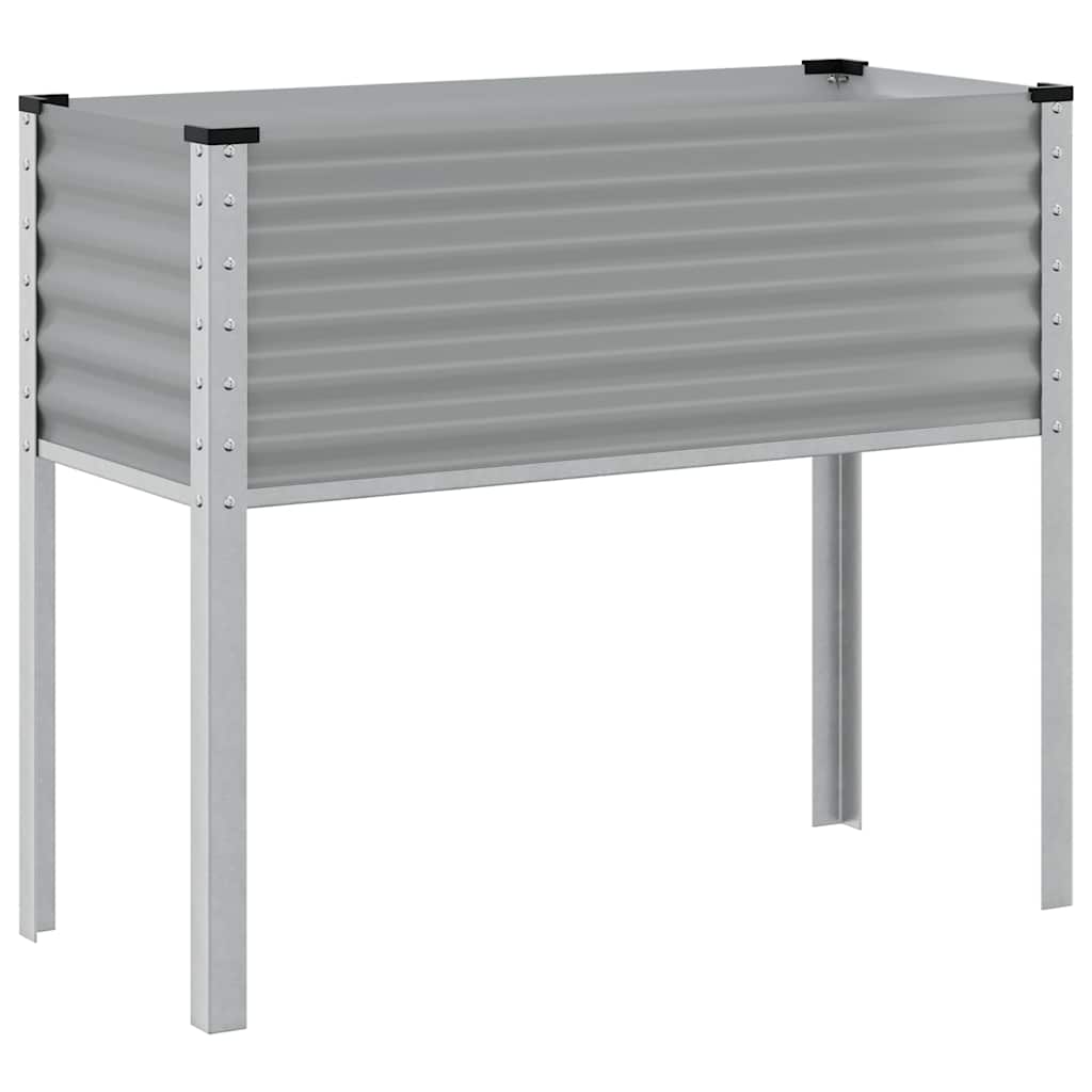 vidaXL Jardinera de acero gris 100x45x90 cm
