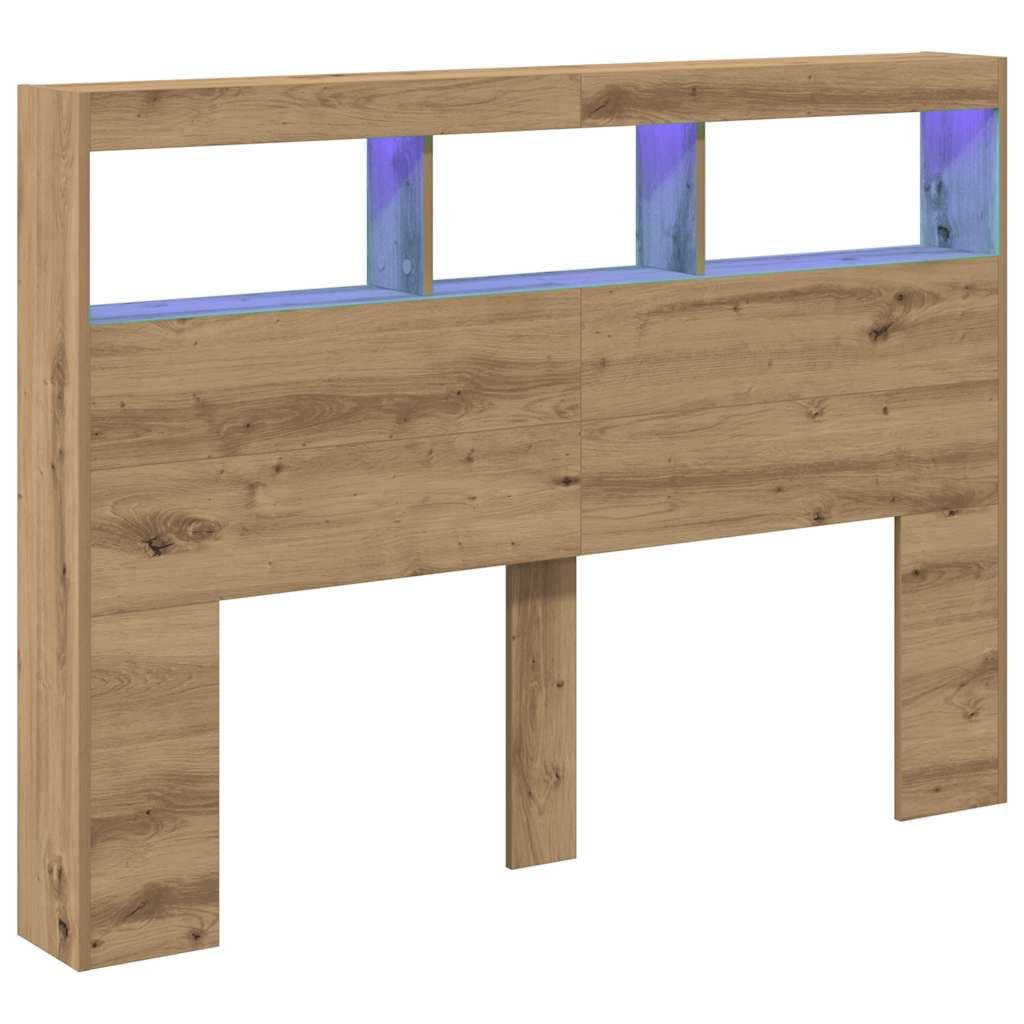 vidaXL Cabecero de cama con luz LED 140x17x102 cm