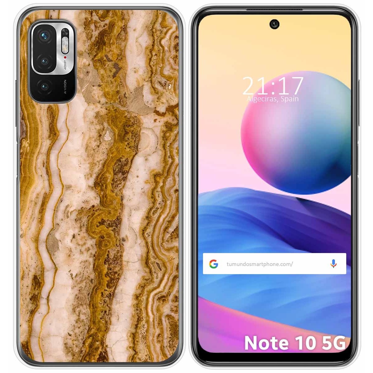 Tumundosmartphone Funda Gel Tpu para Xiaomi Redmi Note 10 5G / POCO M3 PRO 5G diseño Mármol 10 Dibujos