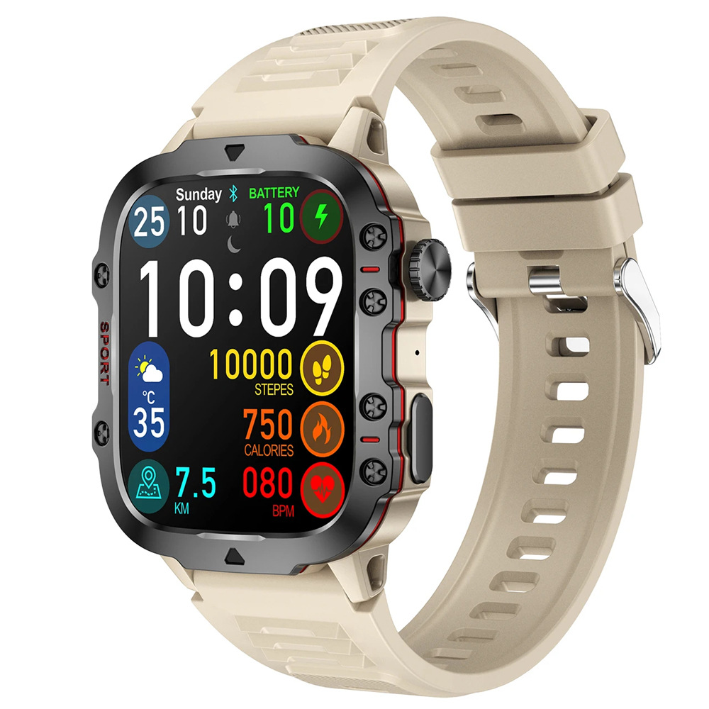 Reloj inteligente de frecuencia cardíaca para hombres, sueño, presión arterial, 1,96 pulgadas, rastreador de actividad, reloj inteligente impermeable al aire libre, más de 100 modos deportivos, rastreador de ejercicios, relojes para hombre de silicona, ll