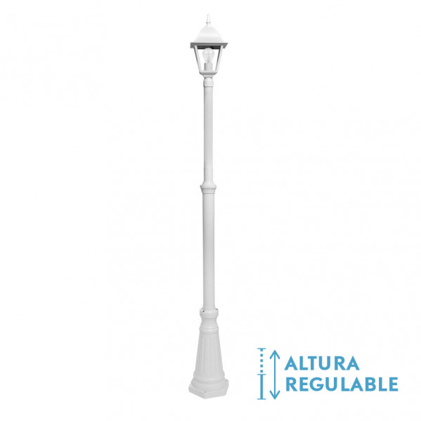 Farola exterior aluminio spica 1xe27 blanco ip44 220x20x20 cm regulable en altura