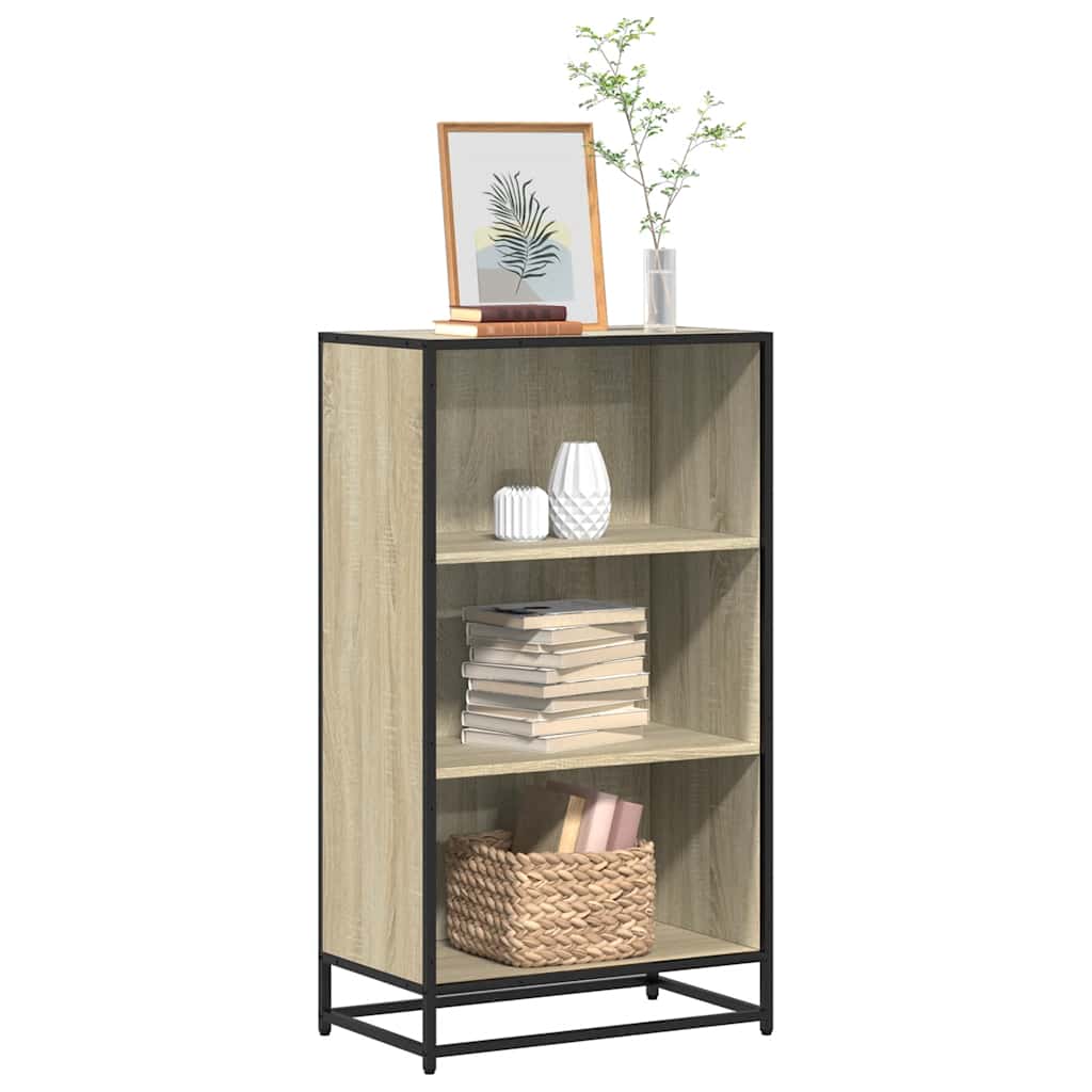 vidaXL Estantería madera ingeniería roble marrón 60x35x107,5 cm en color Marrón roble/Negro/Roble ahumado y más | almacenamiento funcional diseño moderno para baño dormitorio sala