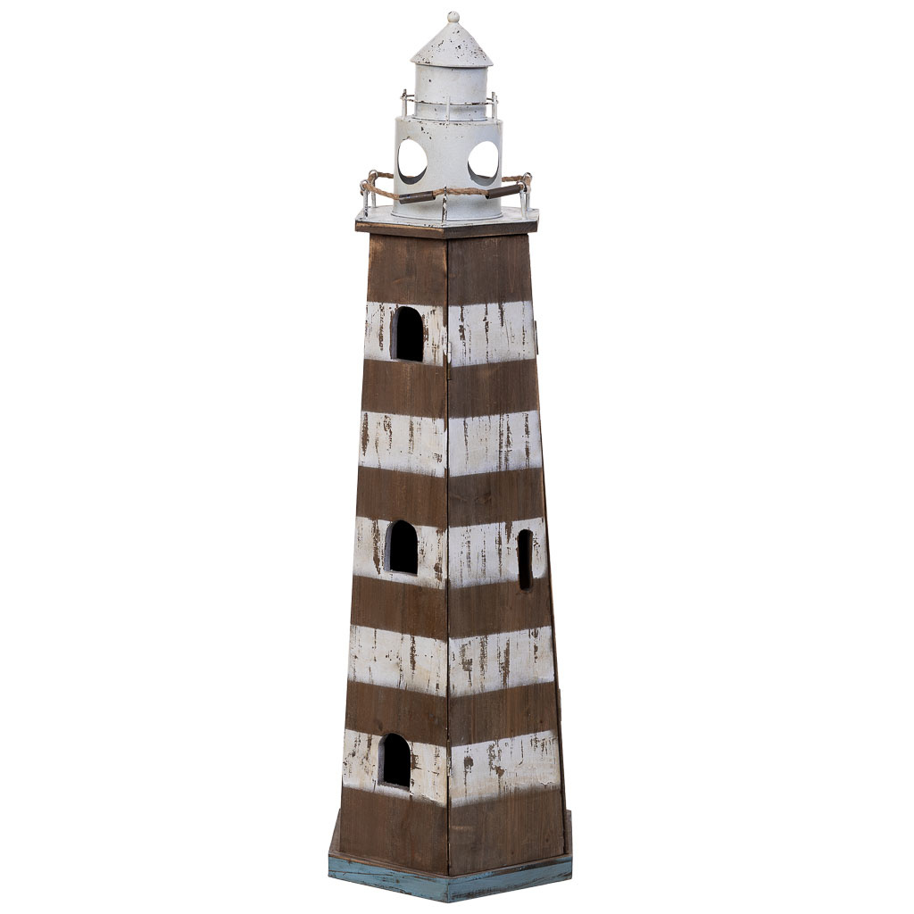 Wonderlust Deco - Faro estantería de madera y metal 40x35x123h cm Marrón 40x35x123h cm
