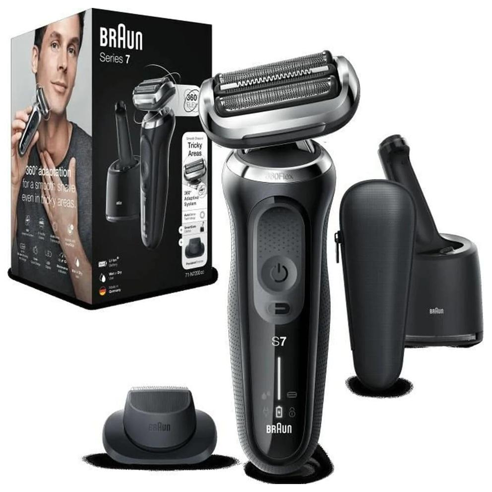 BRAUN 71-N7200CC Afeitadora Series 7 Cabezal flexible 360º 50 min., con buena autonomía, centro de limpieza