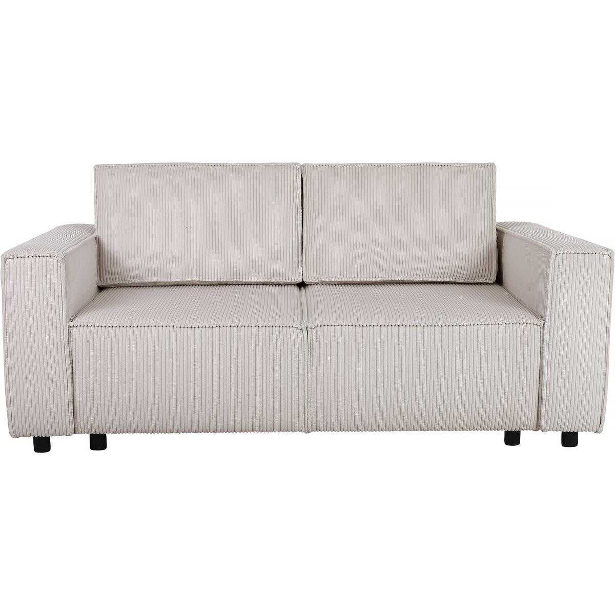 Habitat y Jardin - Sofá convertible recto en pana "Montaigne S" - 3 plazas - Beige