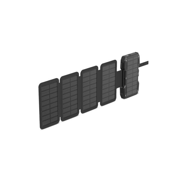 Head powerbank solar 10.000mah 22.5w - carga solar con 5 paneles - con power delivery, carga simultanea, carga inalambrica - pantalla lcd y linterna - color negro